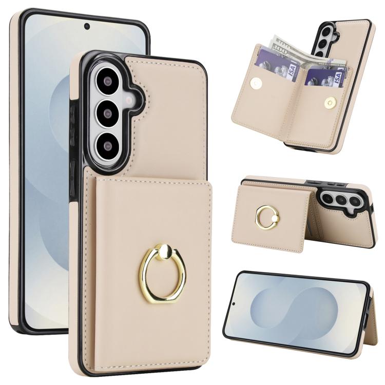For Samsung Galaxy S26 5G RFID Anti-theft Card Ring Holder Phone Case(White)