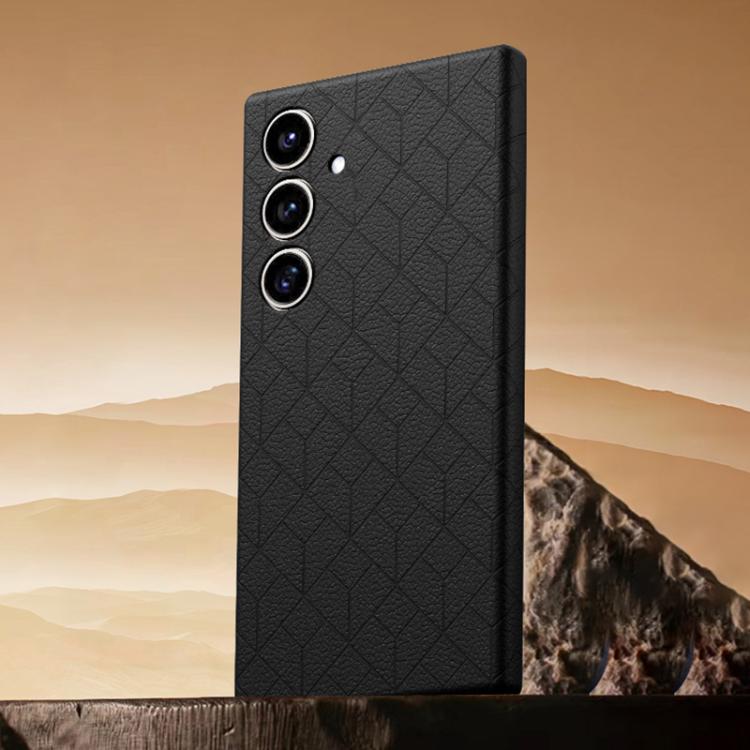 For Samsung Galaxy S26 5G Rubik Cube Series Embossed Grid Pattern Magnetic Phone Case(Black)