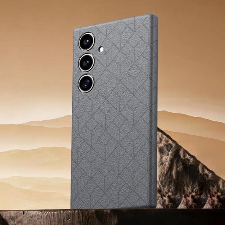 For Samsung Galaxy S26 5G Rubik Cube Series Embossed Grid Pattern Magnetic Phone Case(Dark Grey)