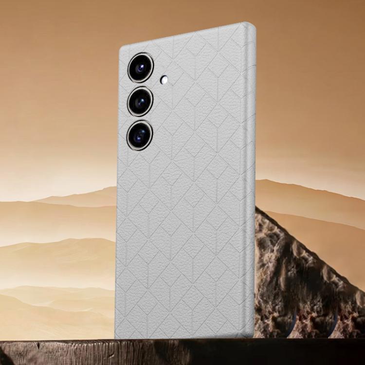For Samsung Galaxy S26 5G Rubik Cube Series Embossed Grid Pattern Magnetic Phone Case(Titanium Gray)