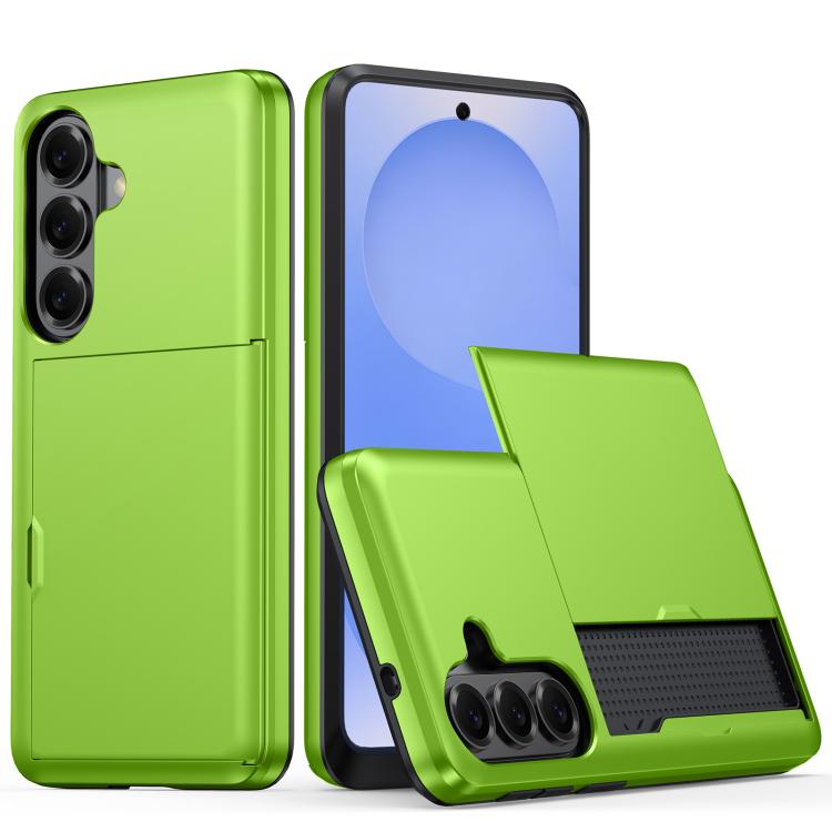 For Samsung Galaxy S26 5G Shockproof Armor Phone Case with Card Slot(Green)