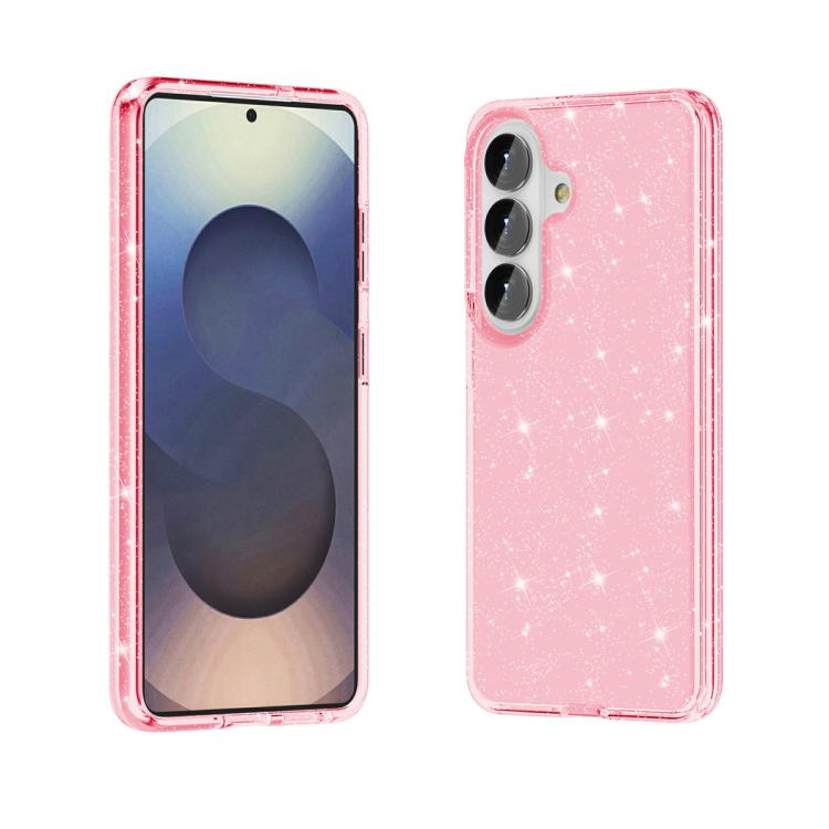 For Samsung Galaxy S26 5G Shockproof Terminator Glitter Powder Phone Case(Pink)