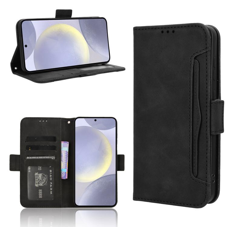 For Samsung Galaxy S26 5G Skin Feel Calf Texture Card Slots Leather Phone Case(Black)
