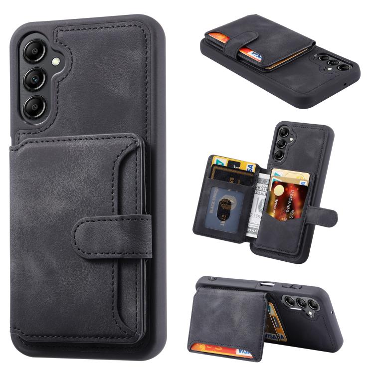 For Samsung Galaxy S26 5G Skin Feel Dream RFID Anti-theft PU Card Bag Phone Case(Black)