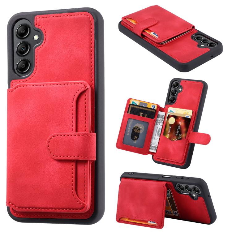 For Samsung Galaxy S26 5G Skin Feel Dream RFID Anti-theft PU Card Bag Phone Case(Red)