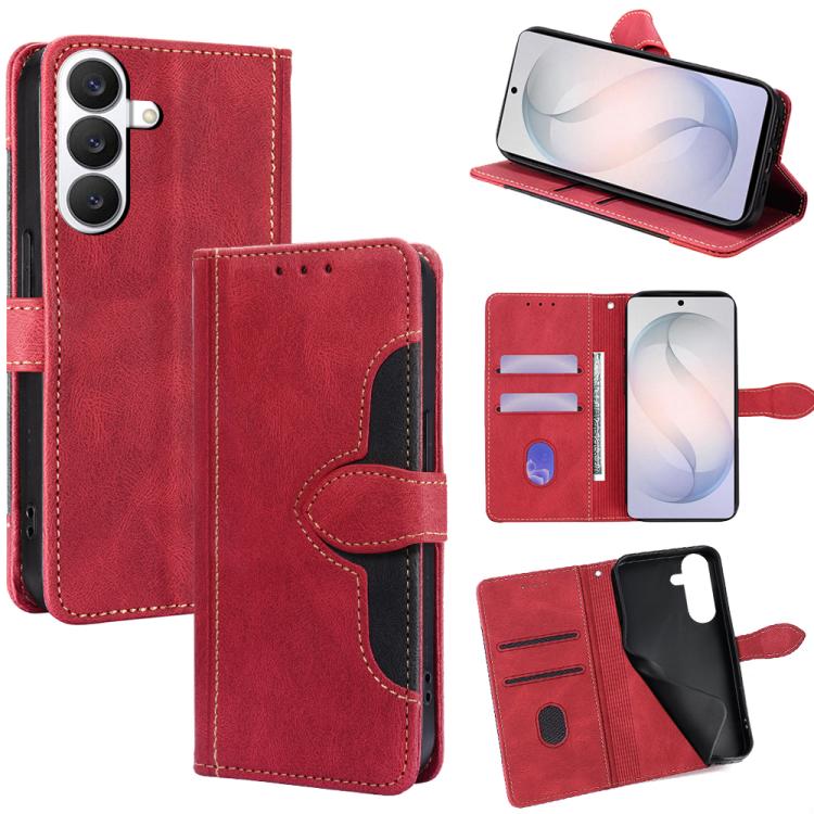 For Samsung Galaxy S26 5G Skin Feel Magnetic Buckle Leather Phone Case(Red)