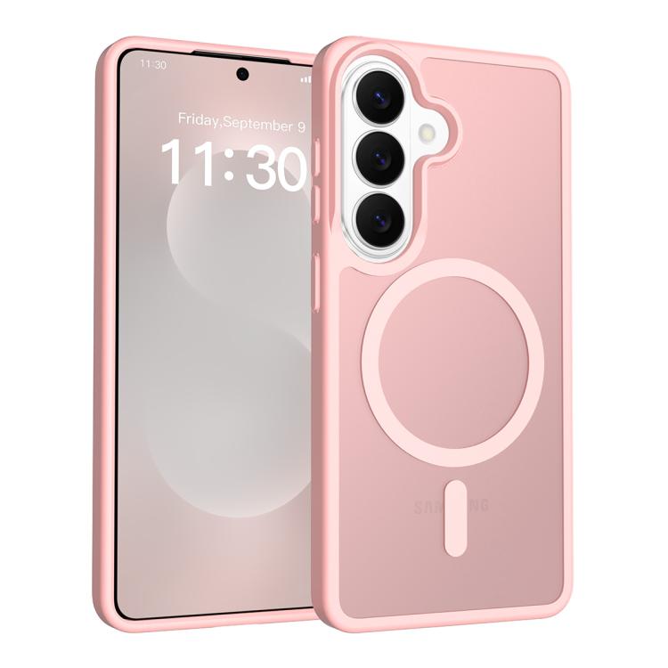 For Samsung Galaxy S26 5G Skin Feel TPU Hybrid PC MagSafe Phone Case(Pink)