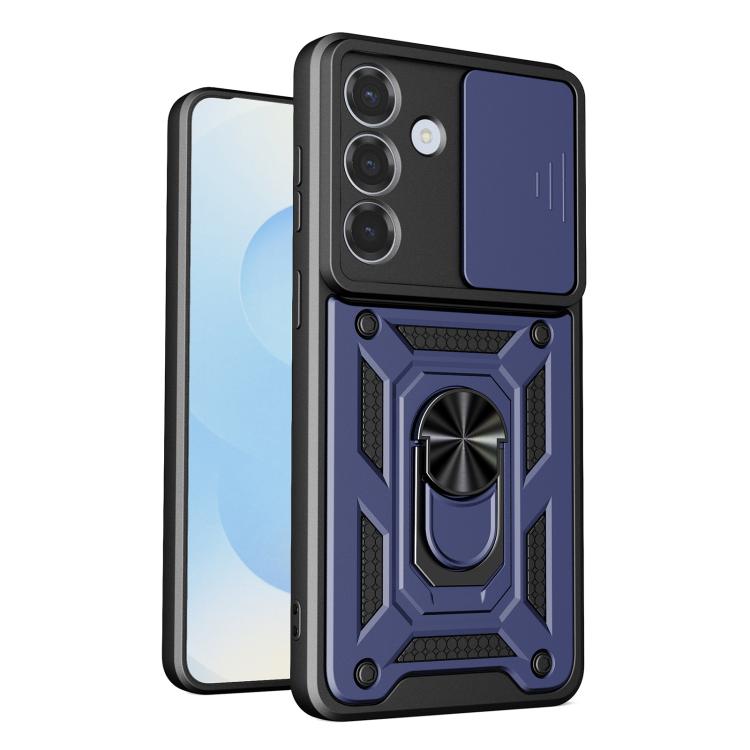 For Samsung Galaxy S26 5G Sliding Camera Cover Design TPU+PC Phone Case(Blue)