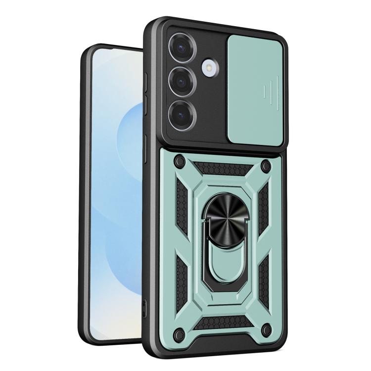 For Samsung Galaxy S26 5G Sliding Camera Cover Design TPU+PC Phone Case(Green)
