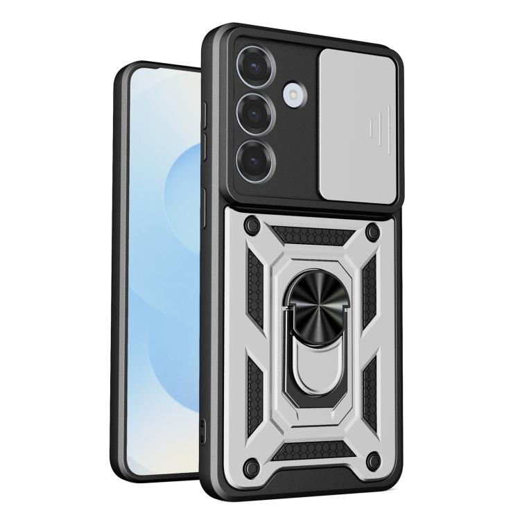 For Samsung Galaxy S26 5G Sliding Camera Cover Design TPU+PC Phone Case(Silver)