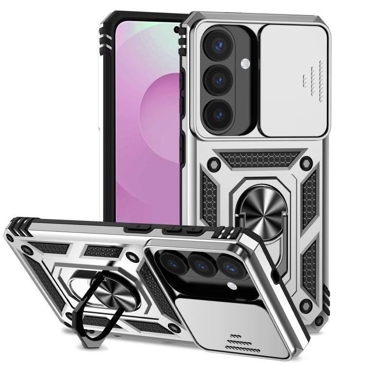 For Samsung Galaxy S26 5G Sliding Camshield Holder Phone Case(Silver)