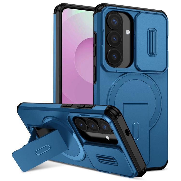 For Samsung Galaxy S26 5G Sliding Camshield MagSafe Holder Phone Case(Blue)