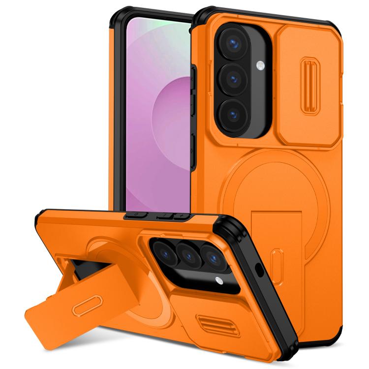 For Samsung Galaxy S26 5G Sliding Camshield MagSafe Holder Phone Case(Orange)