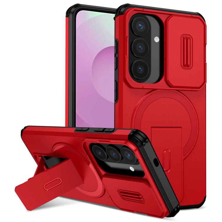 For Samsung Galaxy S26 5G Sliding Camshield MagSafe Holder Phone Case(Red)
