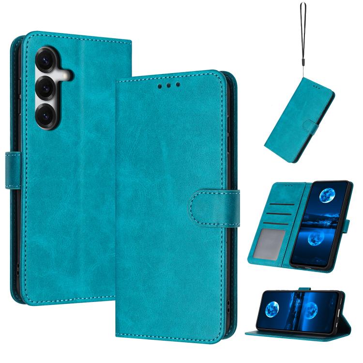 For Samsung Galaxy S26 5G Solid Calf Texture Flip Leather Phone Case(Green)