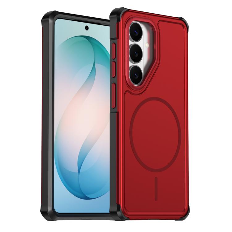 For Samsung Galaxy S26 5G Solid Color 2 in 1 Magnetic Airbag Shockproof Phone Case(Red)