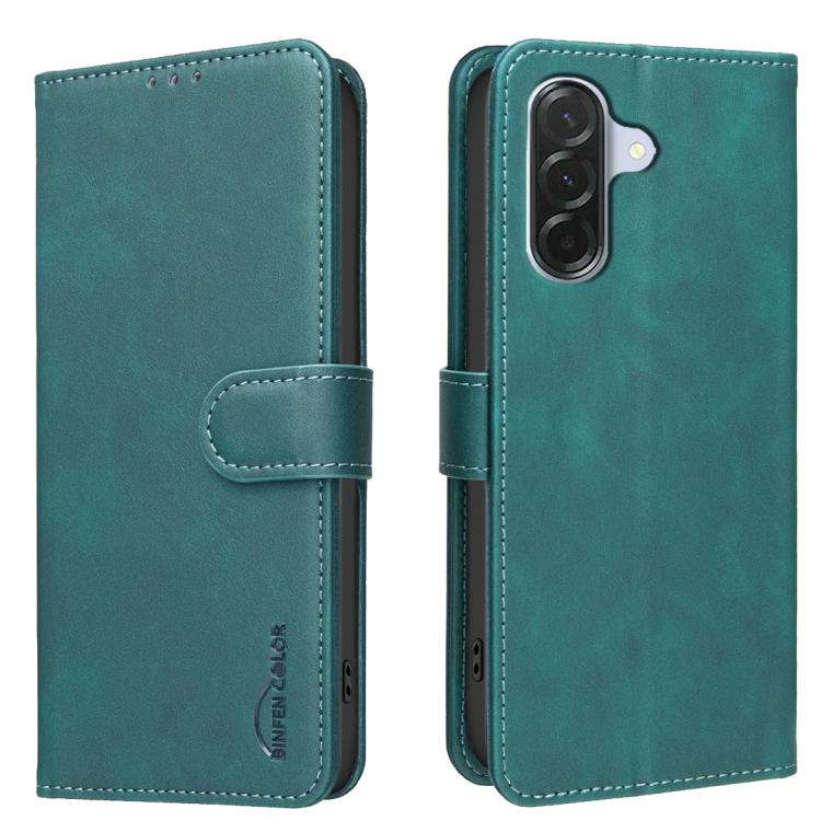 For Samsung Galaxy S26 5G Solid Color Calfskin Texture RFID Vegan Leather Phone Case(Green)