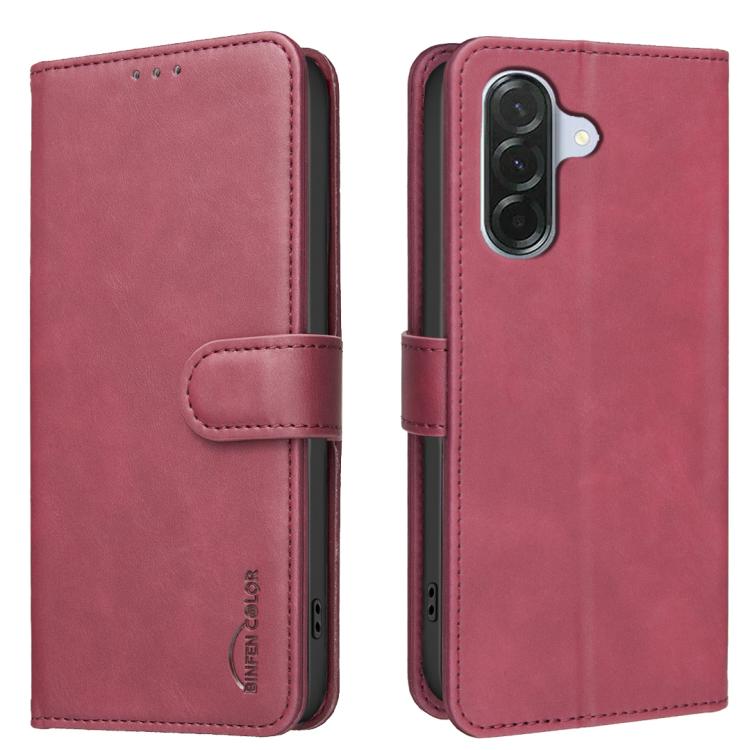 For Samsung Galaxy S26 5G Solid Color Calfskin Texture RFID Vegan Leather Phone Case(Red)