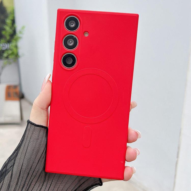 For Samsung Galaxy S26 5G Solid Color Liquid Silicone MagSafe Magnetic Phone Case(Red)