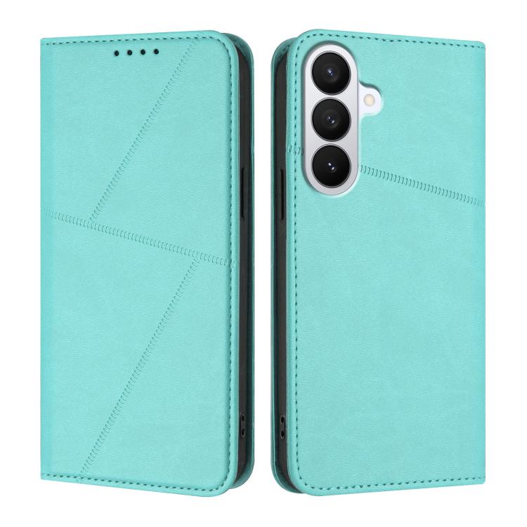 For Samsung Galaxy S26 5G Strong Magnetic Frosted Flip Leather Phone Case(Light Blue)