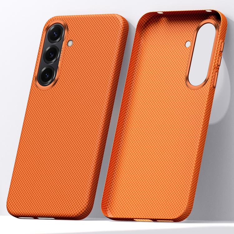 For Samsung Galaxy S26 5G SULADA Kevlar Grid Patterned Skin Feel Phone Case(Orange)
