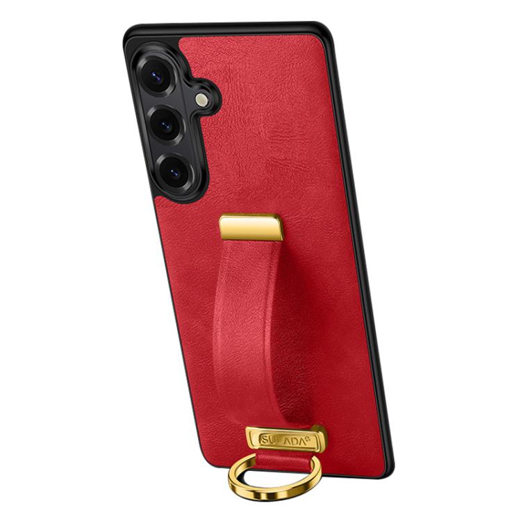 For Samsung Galaxy S26 5G SULADA PC Hybrid Leather Texture Skin Feel Shockproof Phone Case(Red)