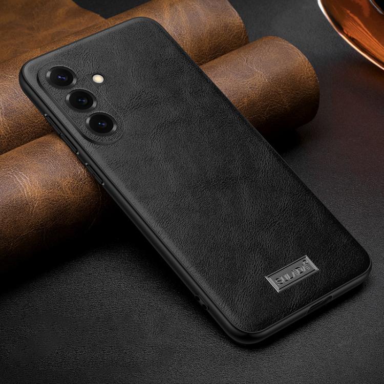For Samsung Galaxy S26 5G SULADA Shockproof TPU Hybrid Handmade Leather Precise Hole Phone Case(Black)