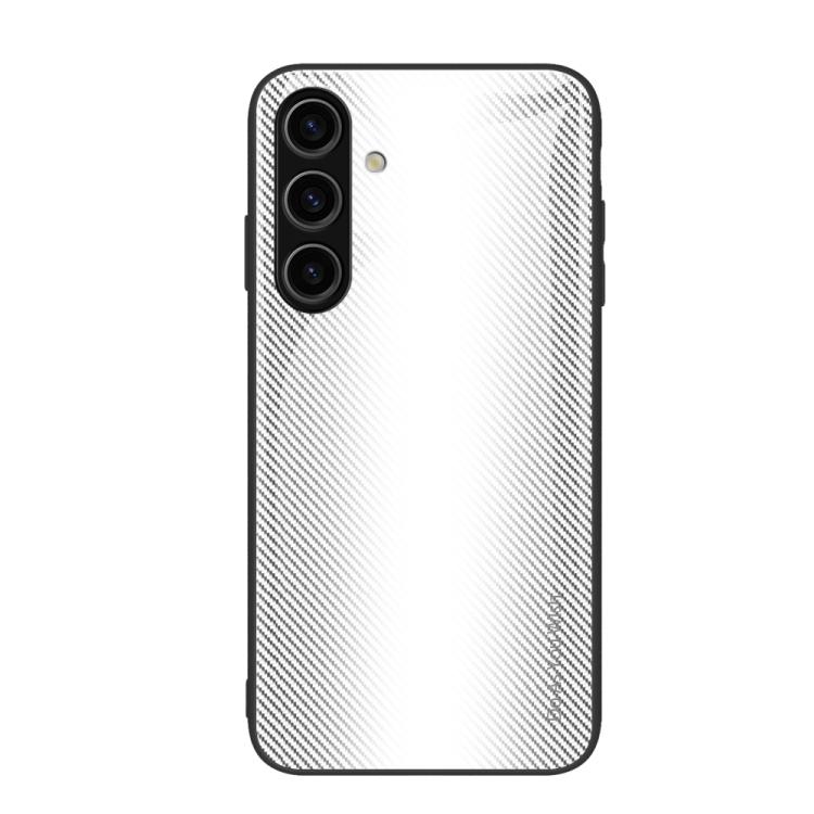 For Samsung Galaxy S26 5G Texture Gradient Glass TPU Phone Case(White)