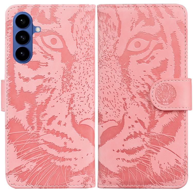 For Samsung Galaxy S26 5G Tiger Embossing Pattern Flip Leather Phone Case(Pink)
