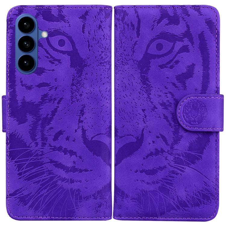 For Samsung Galaxy S26 5G Tiger Embossing Pattern Flip Leather Phone Case(Purple)