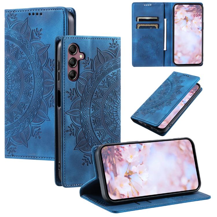For Samsung Galaxy S26 5G Totem Embossed Magnetic Leather Phone Case(Blue)