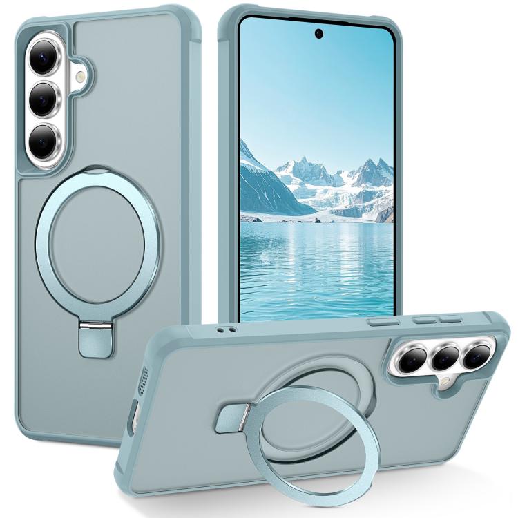 For Samsung Galaxy S26 5G TPU+PC MagSafe Magnetic Holder Phone Case(Lake Blue)