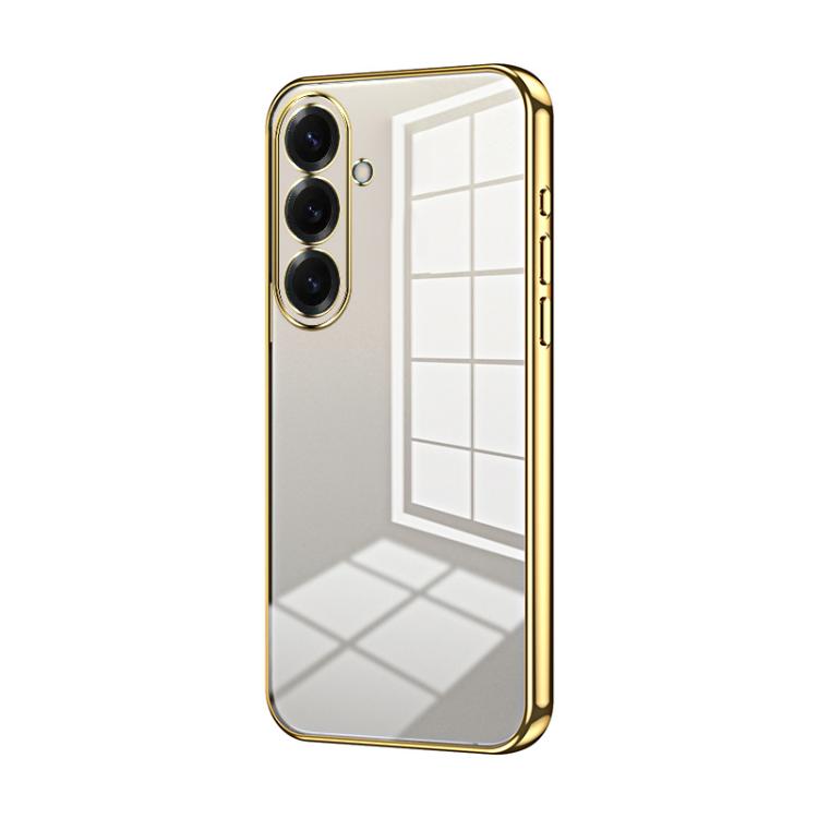 For Samsung Galaxy S26 5G Transparent Plating Fine Hole Phone Case(Gold)