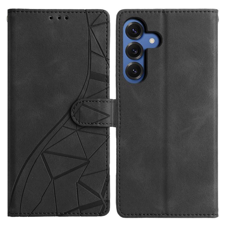 For Samsung Galaxy S26 5G Triangles Embossed Leather Phone Case(Black)