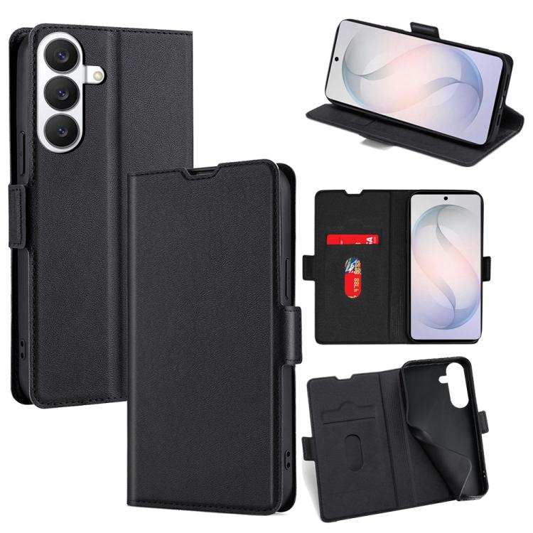For Samsung Galaxy S26 5G Ultra-thin Voltage Side Buckle Horizontal Flip Leather Phone Case(Black)