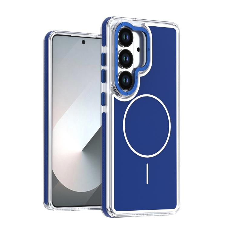 For Samsung Galaxy S26 5G Vibrant Dual-color TPU + Acrylic Magnetic Phone Case(Blue)