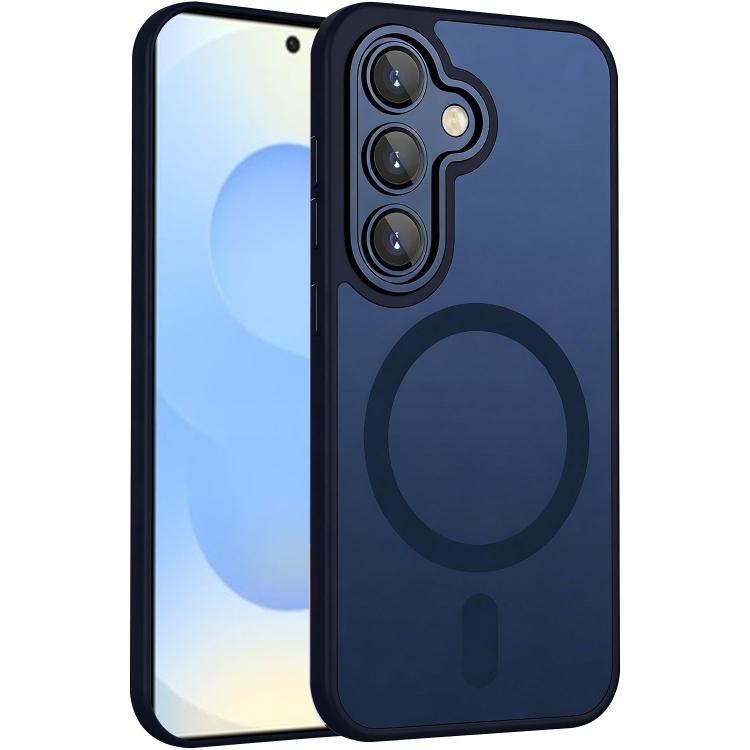 For Samsung Galaxy S26 5G XDcase Skin Feel Magnetic Frosted Phone Case with Lens Film(Dark Blue)