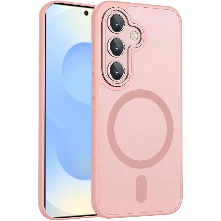 For Samsung Galaxy S26 5G XDcase Skin Feel Magnetic Frosted Phone Case with Lens Film(Pink)