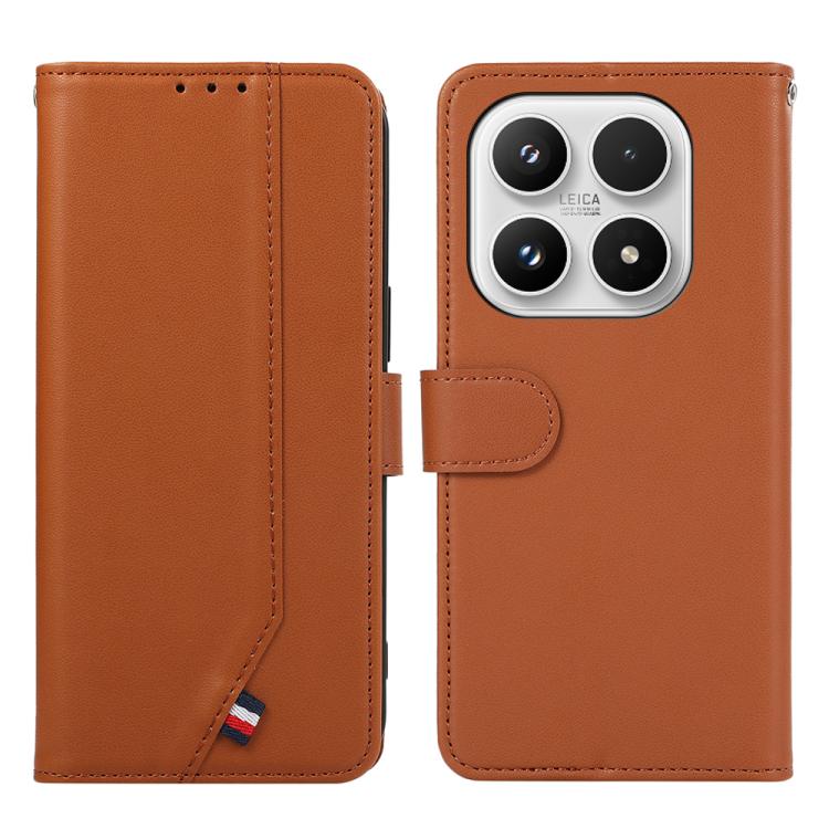 For Xiaomi 17 ABEEL Delicate Texture Splicing RFID Leather Phone Case(Brown)