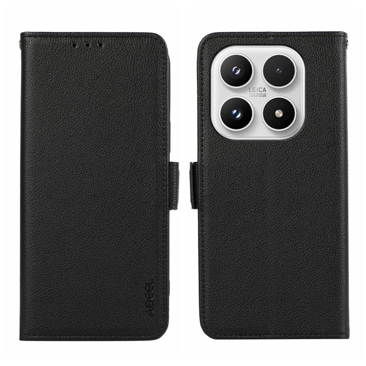 For Xiaomi 17 ABEEL Side-Magnetic Litchi Pattern Leather RFID Phone Case(Black)