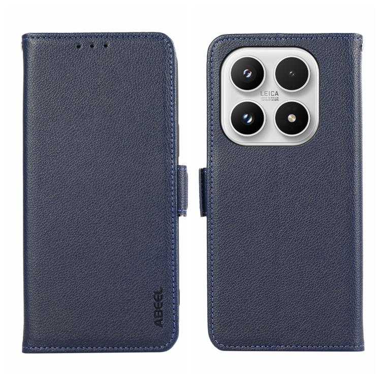 For Xiaomi 17 ABEEL Side-Magnetic Litchi Pattern Leather RFID Phone Case(Blue)