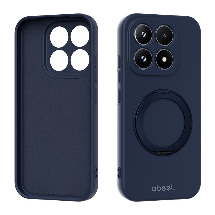 For Xiaomi 17 ABEEL Skin-friendly Feel Magnetic Liquid Silicone Phone Case with Holder(Blue)