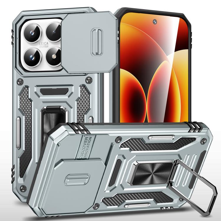 For Xiaomi 17 Armor PC Hybrid TPU Camera Shield Phone Case(Grey)