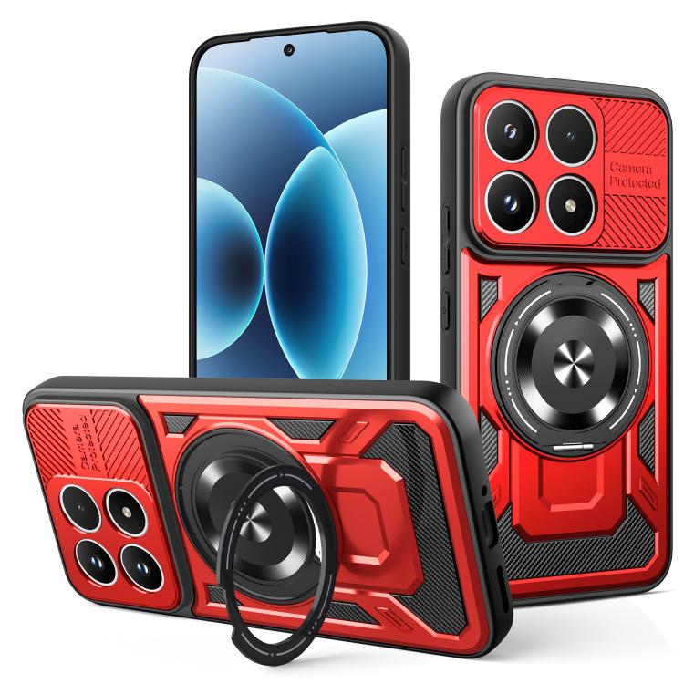 For Xiaomi 17 Armor Rotating Holder MagSafe Phone Case(Red)