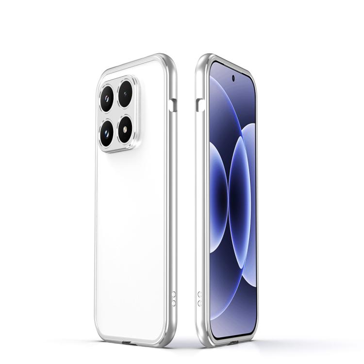 For Xiaomi 17 Aurora Series Lens Protector + Metal Frame Phone Case(Silver)