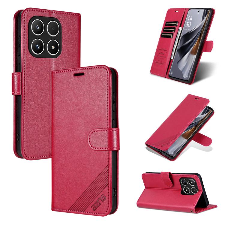 For Xiaomi 17 AZNS Sheepskin Texture Flip Leather Phone Case(Red)