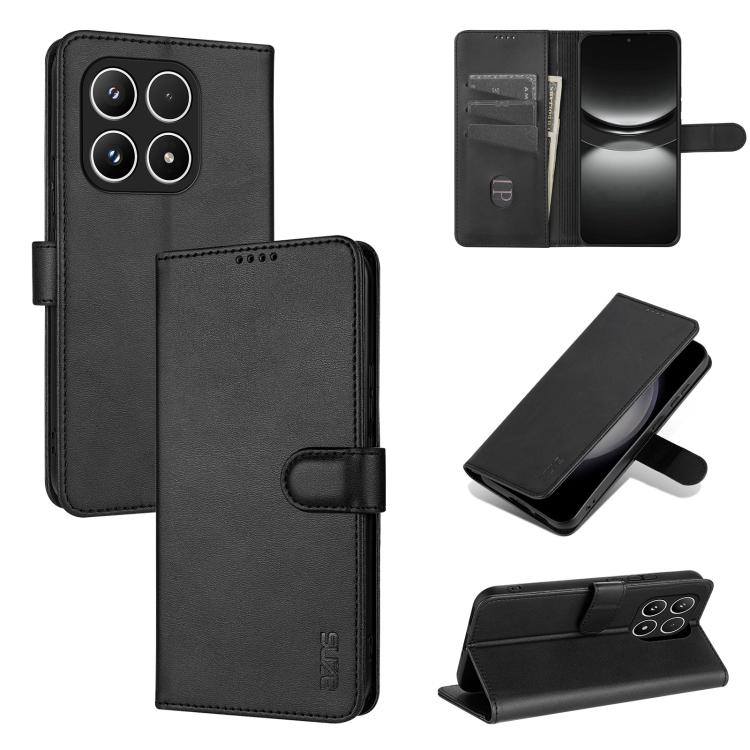 For Xiaomi 17 AZNS Skin Feel Calf Texture Flip Leather Phone Case(Black)