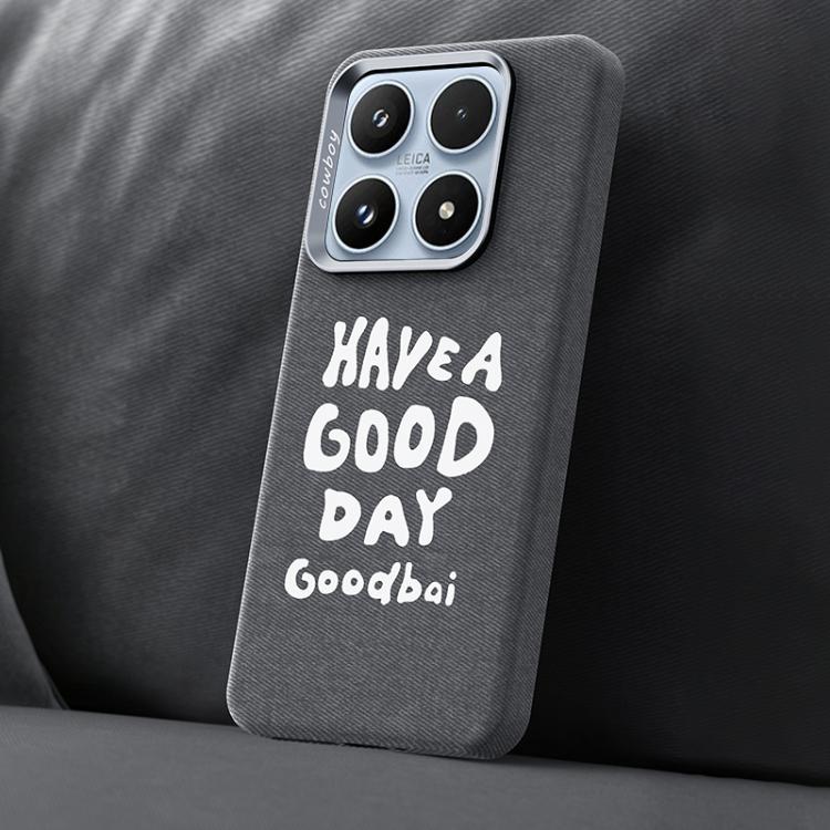 For Xiaomi 17 Beautiful Series Denim Texture Full Coverage Magnetic Phone Case(Grey)