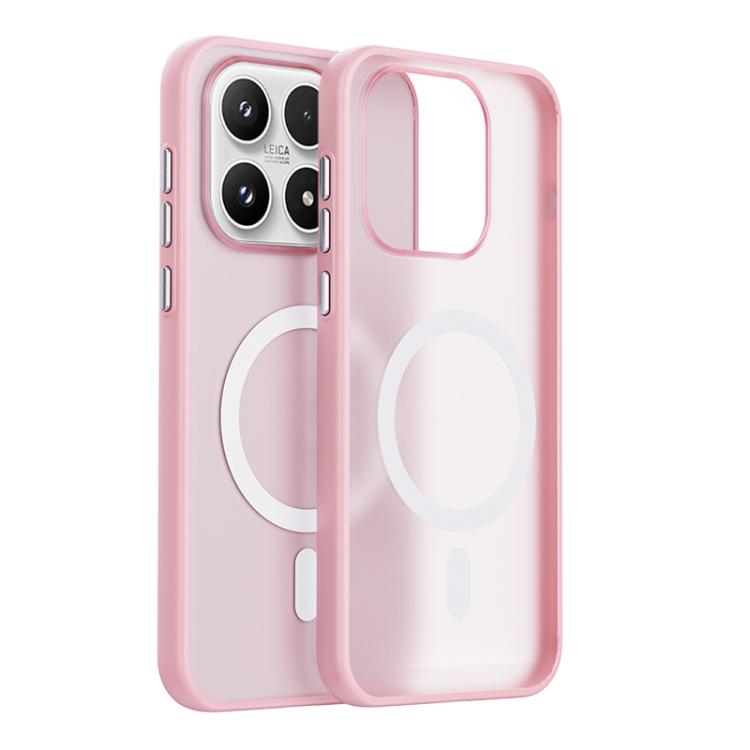 For Xiaomi 17 Boundless Transparent Series Skin Feel Frosted Clear Magnetic Phone Case(Transparent Pink)