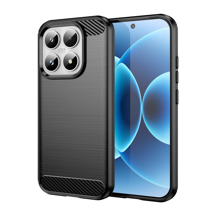 For Xiaomi 17 Carbon Fiber Brushed Texture TPU Phone Case(Black)
